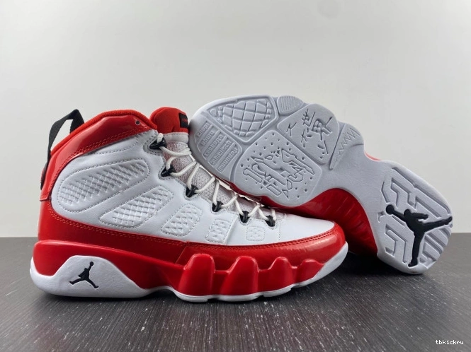 Cheap TBK White Jordan 9 Air Retro Red Gym 302370-160 0630